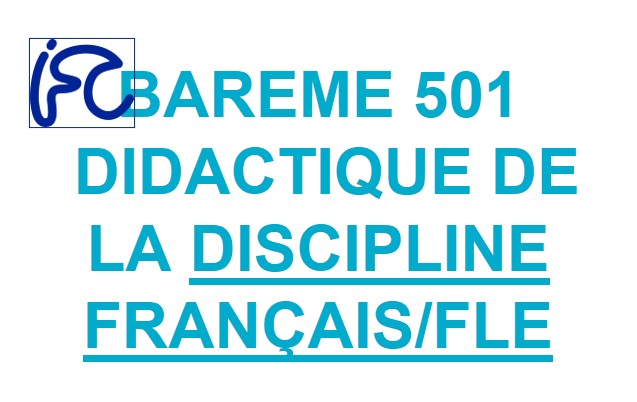 B501 - DICACTIQUE DE LA DISCIPLINE - FRANCAIS / FLE